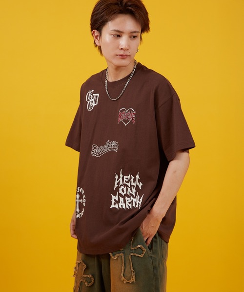 improves(インプローブス)の「天竺 ロゴ刺しゅう 半袖Tシャツ(Tシャツ/カットソー・メンズ・ブラウン/ブラック/ホワイト・MEDIUM/LARGE)」の8枚目の写真