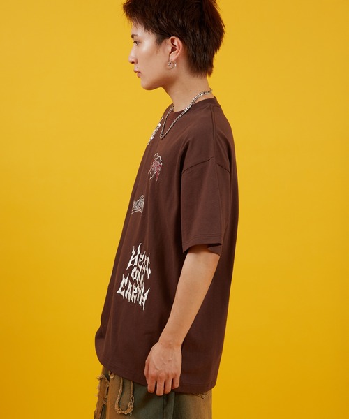improves(インプローブス)の「天竺 ロゴ刺しゅう 半袖Tシャツ(Tシャツ/カットソー・メンズ・ブラウン/ブラック/ホワイト・MEDIUM/LARGE)」の9枚目の写真