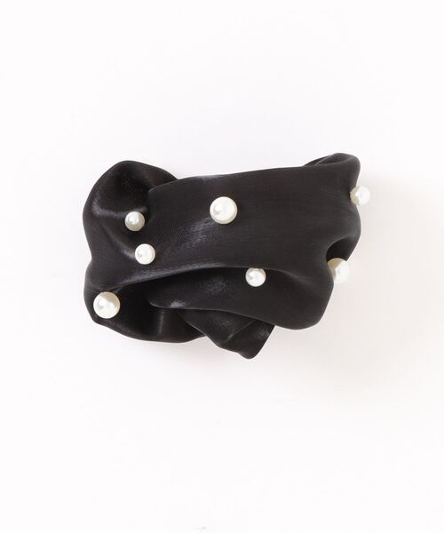 handmade♡編み込みパールチョコポニークリップ③ handmade編み込みパールチョコポニークリップ③