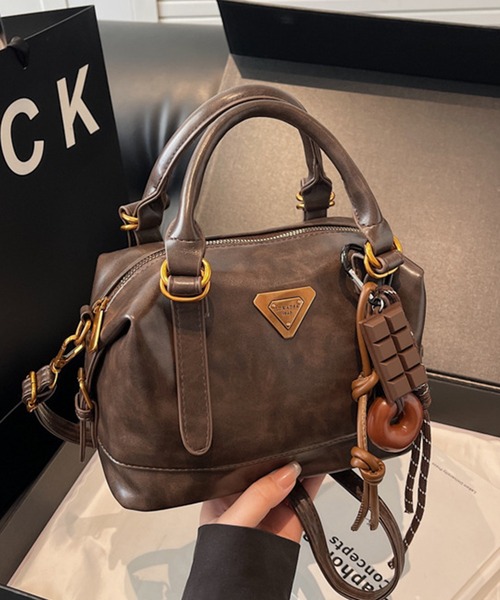 c.u.l（シーユーエル）の「じゃらじゃら キーホルダー チャーム付き ショルダーミニボストンバッグ cula1248（ショルダーバッグ・レディース・ブラック/ブラウン・FREE）」の10枚目の写真