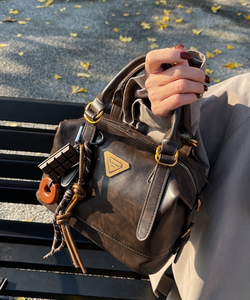 c.u.l（シーユーエル）の「じゃらじゃら キーホルダー チャーム付き ショルダーミニボストンバッグ cula1248（ショルダーバッグ・レディース・ブラック/ブラウン・FREE）」の11枚目の写真