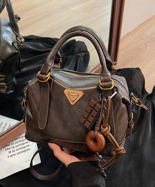 c.u.l（シーユーエル）の「じゃらじゃら キーホルダー チャーム付き ショルダーミニボストンバッグ cula1248（ショルダーバッグ・レディース・ブラック/ブラウン・FREE）」の13枚目の写真