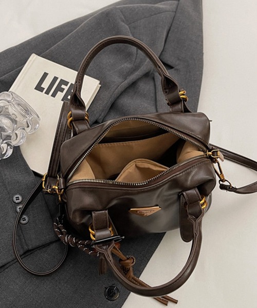 c.u.l（シーユーエル）の「じゃらじゃら キーホルダー チャーム付き ショルダーミニボストンバッグ cula1248（ショルダーバッグ・レディース・ブラック/ブラウン・FREE）」の14枚目の写真