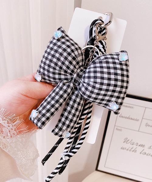 セール】チェックリボンバッグチャーム（キーホルダー）｜HOOK（フック