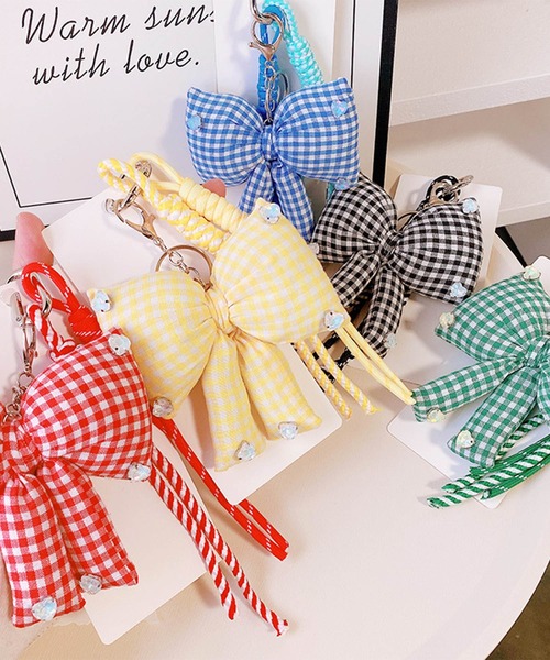 セール】チェックリボンバッグチャーム（キーホルダー）｜HOOK（フック