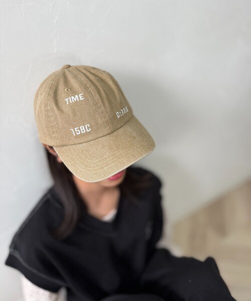 CIAOPANIC TYPY(チャオパニックティピー)の「【KIDS】コットンレース紐ピグメント加工TIMEロゴCAP(ハット・キッズ・チャコールグレー/グリーン/ベージュ・ONE SIZE)」の14枚目の写真