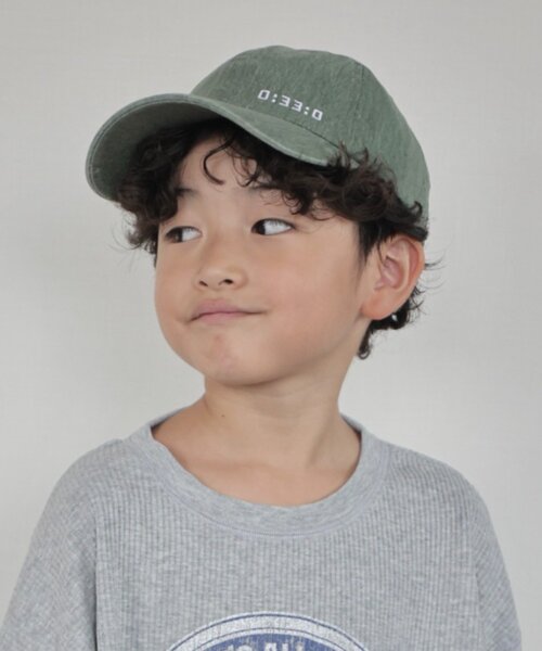 CIAOPANIC TYPY(チャオパニックティピー)の「【KIDS】コットンレース紐ピグメント加工TIMEロゴCAP(ハット・キッズ・チャコールグレー/グリーン/ベージュ・ONE SIZE)」の12枚目の写真
