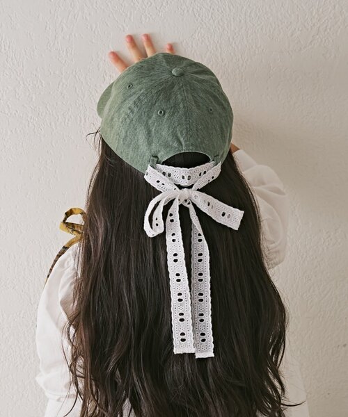 CIAOPANIC TYPY(チャオパニックティピー)の「【KIDS】コットンレース紐ピグメント加工TIMEロゴCAP(ハット・キッズ・チャコールグレー/グリーン/ベージュ・ONE SIZE)」の9枚目の写真