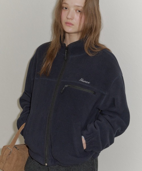 drawstring fleece zip-up jacket / ドロストフリースジップアップ