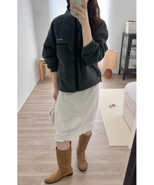 drawstring fleece zip-up jacket / ドロストフリースジップアップ