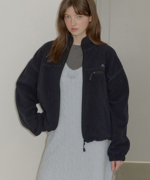 ジャケット・アウター GIUNON drawstring fleece zip-up jacket drawstring fleece zip-up jacket / ドロストフリースジップアップ