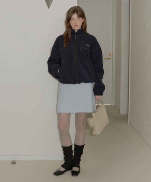drawstring fleece zip-up jacket / ドロストフリースジップアップ