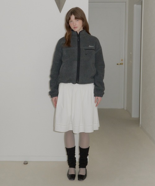 ジャケット・アウター GIUNON drawstring fleece zip-up jacket GIUNON ブルゾン アウター drawstring fleece zip-up jacket