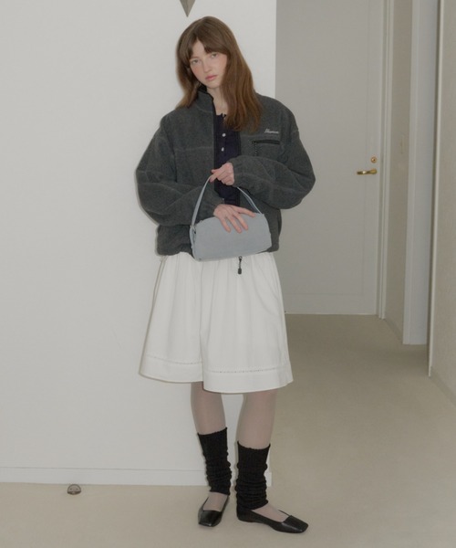 ジャケット・アウター GIUNON drawstring fleece zip-up jacket GIUNON ブルゾン アウター drawstring fleece zip-up jacket