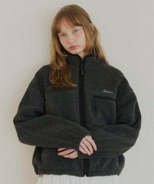 ジャケット・アウター GIUNON drawstring fleece zip-up jacket drawstring fleece zip-up jacket / ドロストフリースジップアップ