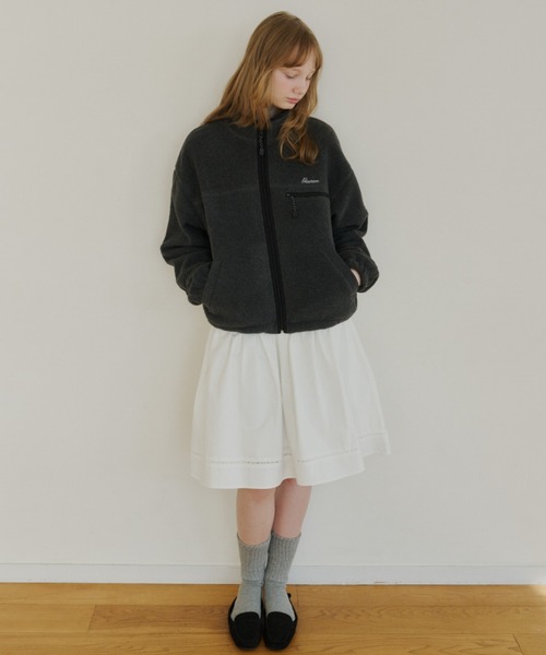 drawstring fleece zip-up jacket / ドロストフリースジップアップ
