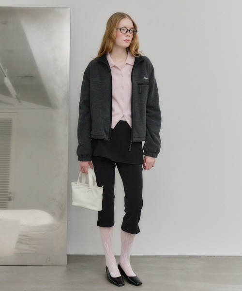 drawstring fleece zip-up jacket / ドロストフリースジップアップ