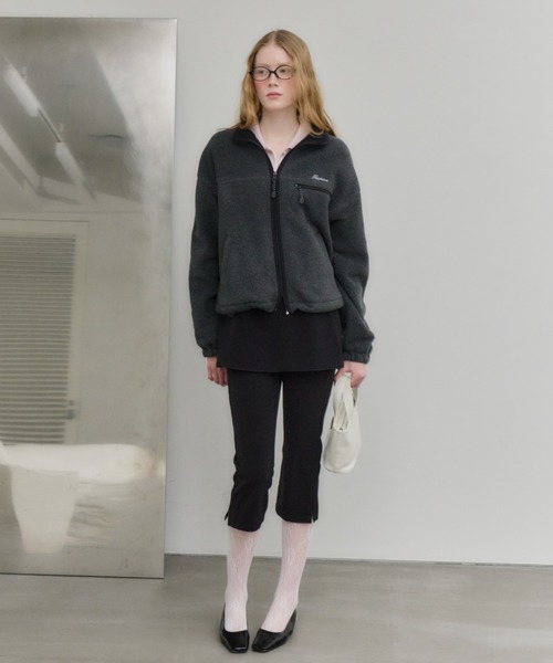 drawstring fleece zip-up jacket / ドロストフリースジップアップ