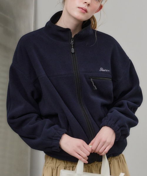 ジャケット・アウター GIUNON drawstring fleece zip-up jacket drawstring fleece zip-up jacket / ドロストフリースジップアップ