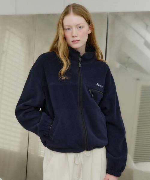 ジャケット・アウター GIUNON drawstring fleece zip-up jacket drawstring fleece zip-up jacket / ドロストフリースジップアップ