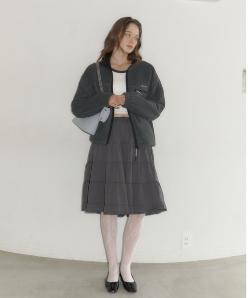 drawstring fleece zip-up jacket / ドロストフリースジップアップ