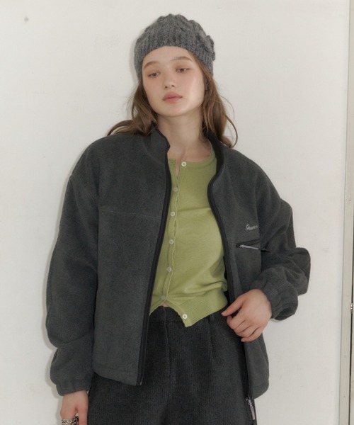drawstring fleece zip-up jacket / ドロストフリースジップアップ