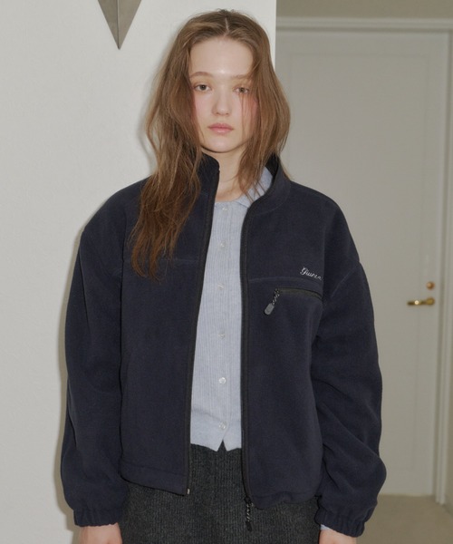 drawstring fleece zip-up jacket / ドロストフリースジップアップ