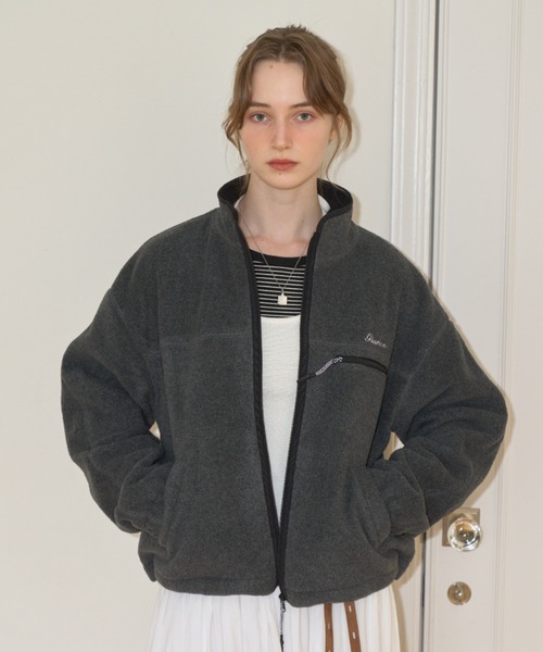 ジャケット・アウター GIUNON drawstring fleece zip-up jacket drawstring fleece zip-up jacket / ドロストフリースジップアップ