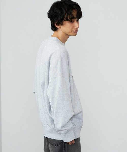 Lee（リー）の「Lee/リー SUPERSIZED スウェット ビッグシルエット/長袖/ゆったりスウェット/だぼ感スウェット/メンズライク（スウェット・メンズ・ネイビー/グレー・FREE）」の12枚目の写真