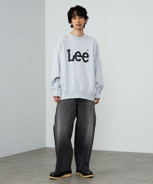 Lee（リー）の「Lee/リー SUPERSIZED スウェット ビッグシルエット/長袖/ゆったりスウェット/だぼ感スウェット/メンズライク（スウェット・メンズ・ネイビー/グレー・FREE）」の6枚目の写真
