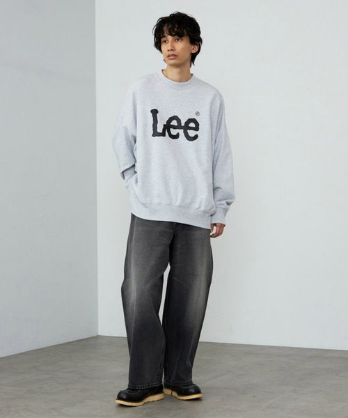Lee（リー）の「Lee/リー SUPERSIZED スウェット ビッグシルエット/長袖/ゆったりスウェット/だぼ感スウェット/メンズライク（スウェット・メンズ・ネイビー/グレー・FREE）」の7枚目の写真