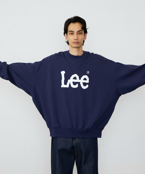 Lee（リー）の「Lee/リー SUPERSIZED スウェット ビッグシルエット/長袖/ゆったりスウェット/だぼ感スウェット/メンズライク（スウェット・メンズ・ネイビー/グレー・FREE）」の22枚目の写真