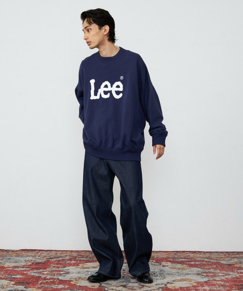 Lee（リー）の「Lee/リー SUPERSIZED スウェット ビッグシルエット/長袖/ゆったりスウェット/だぼ感スウェット/メンズライク（スウェット・メンズ・ネイビー/グレー・FREE）」の9枚目の写真