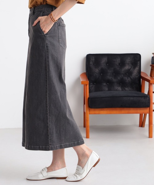 GALLORIA（ギャローリア）の「デニムＡラインスカート（デニムスカート・レディース・グレー/ネイビー・S/M/L/LL）」の3枚目の写真