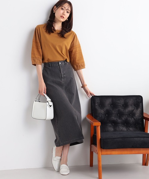 GALLORIA（ギャローリア）の「デニムＡラインスカート（デニムスカート・レディース・グレー/ネイビー・S/M/L/LL）」の6枚目の写真