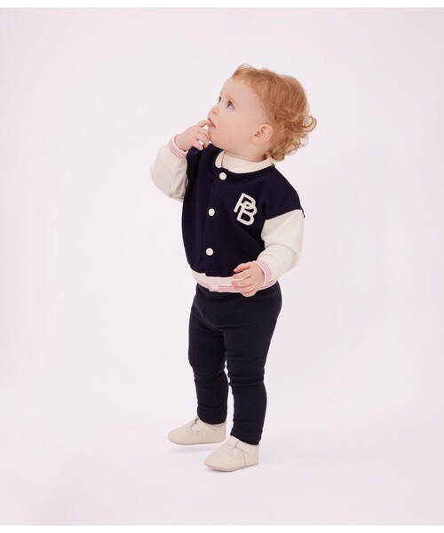 PETIT BATEAU（プチバトー）の「ブルゾン（ブルゾン・キッズ・ホワイト×ブルー・18MONTH/12MONTH/24MONTH/36MONTH）」の2枚目の写真