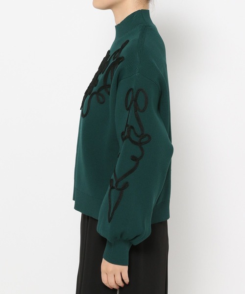 HARE（ハレ）の「コードシシュウニットプルオーバー(HARE)（ニット/セーター・レディース・ブラック/グリーン・FREE）」の16枚目の写真