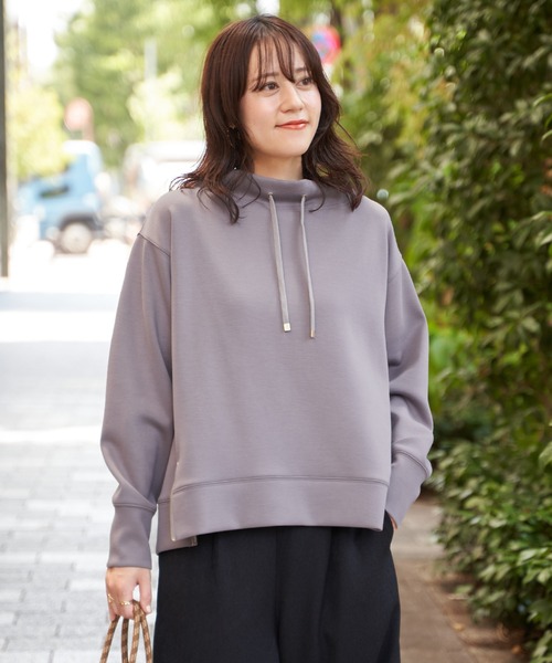 ikka（イッカ）の「【雑誌InRed11月号掲載】GOKU楽鹿の子ダンボールプルオーバー（スウェット・レディース・ブラック/ベージュ/イエロー/ブルー/グリーン/モカ・M/L/S）」の7枚目の写真