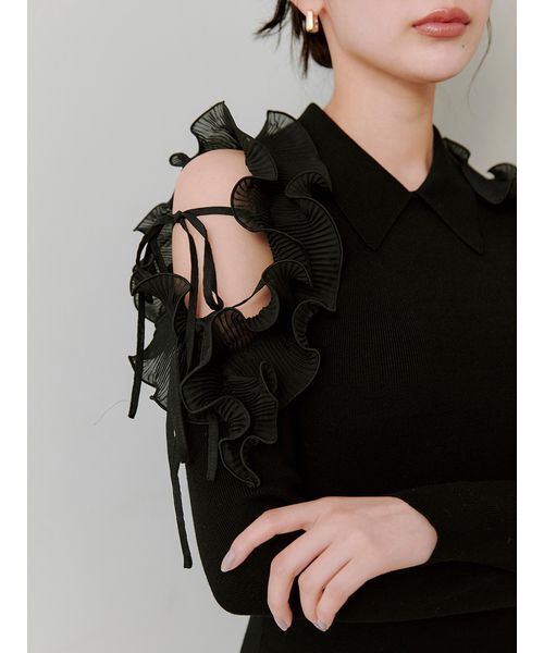 プリーツフリルニットプルオーバー（ニット/セーター）｜SNIDEL