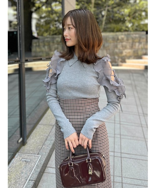 プリーツフリルニットプルオーバー（ニット/セーター）｜SNIDEL