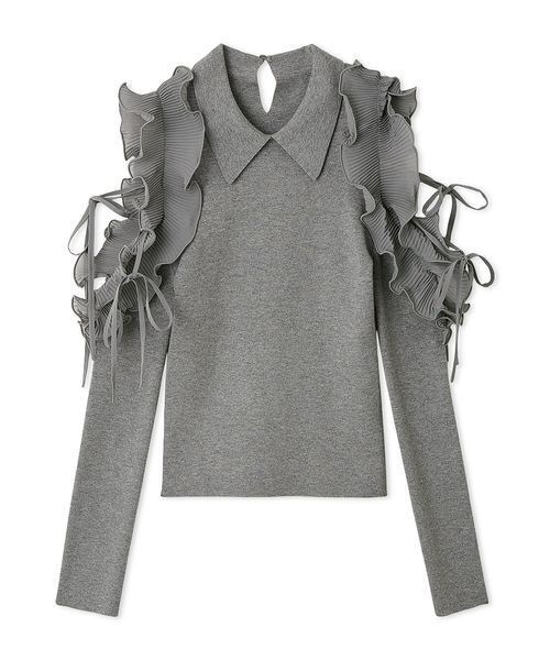 SNIDEL（スナイデル）の「プリーツフリルニットプルオーバー