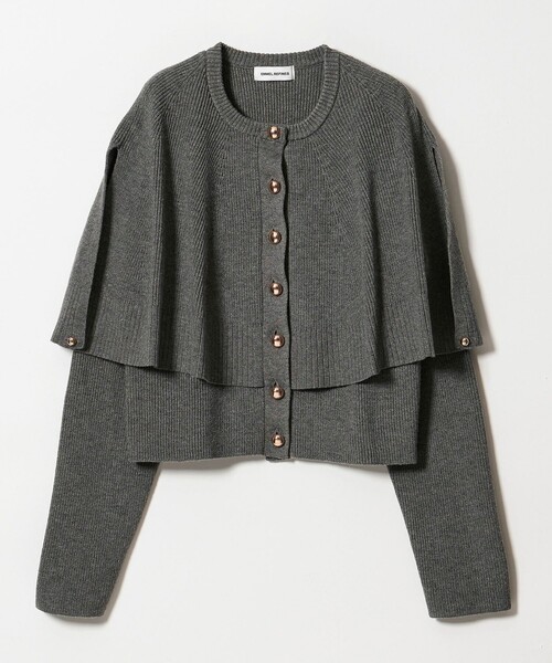 EMMEL REFINES（エメルリファインズ）の「＜EMMEL REFINES＞EM HW ケープボタン 3WAY ニット（ニット/セーター・レディース・ネイビー/グレー・FREE）」の2枚目の写真