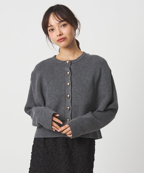 EMMEL REFINES（エメルリファインズ）の「＜EMMEL REFINES＞EM HW ケープボタン 3WAY ニット（ニット/セーター・レディース・ネイビー/グレー・FREE）」の3枚目の写真
