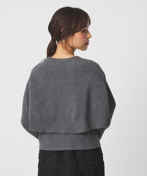 EMMEL REFINES（エメルリファインズ）の「＜EMMEL REFINES＞EM HW ケープボタン 3WAY ニット（ニット/セーター・レディース・ネイビー/グレー・FREE）」の5枚目の写真