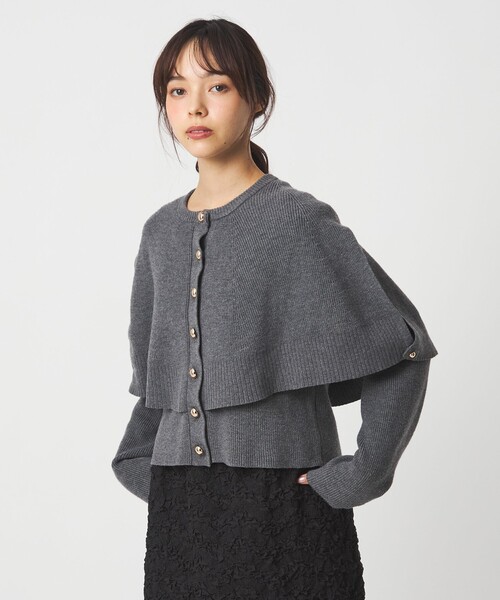 EMMEL REFINES（エメルリファインズ）の「＜EMMEL REFINES＞EM HW ケープボタン 3WAY ニット（ニット/セーター・レディース・ネイビー/グレー・FREE）」の7枚目の写真