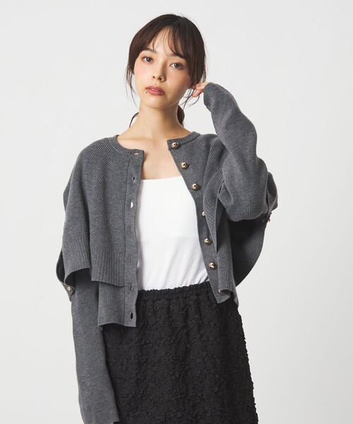 EMMEL REFINES（エメルリファインズ）の「＜EMMEL REFINES＞EM HW ケープボタン 3WAY ニット（ニット/セーター・レディース・ネイビー/グレー・FREE）」の9枚目の写真
