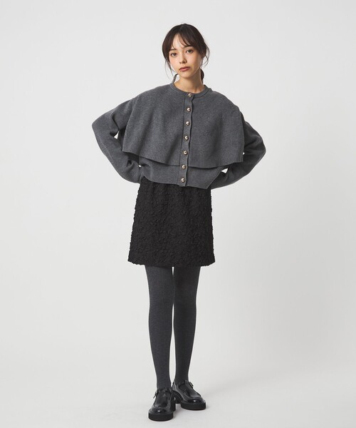 EMMEL REFINES（エメルリファインズ）の「＜EMMEL REFINES＞EM HW ケープボタン 3WAY ニット（ニット/セーター・レディース・ネイビー/グレー・FREE）」の10枚目の写真