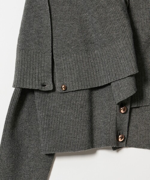 EMMEL REFINES（エメルリファインズ）の「＜EMMEL REFINES＞EM HW ケープボタン 3WAY ニット（ニット/セーター・レディース・ネイビー/グレー・FREE）」の18枚目の写真