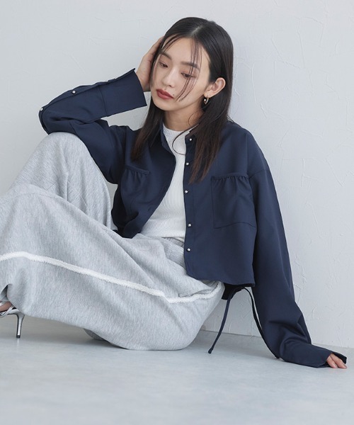 ECLAM(クラム)の「フリンジラインポンチパンツ(その他パンツ・レディース・ライトグレー・L/M)」の3枚目の写真
