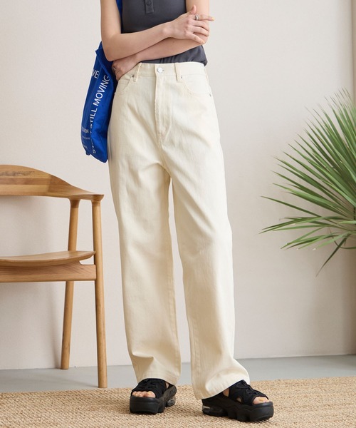 THE CRAFT CREW PRODUCTS(ザクラフトクループロダクツ)の「【サステナブル】クイックドライ ワイドストレートデニムパンツ【THE CRAFT CREW PRODUCTS】(デニムパンツ・レディース・ブラック系/インディゴブルー/ブラック/ブルー/ワンウォッシュ/アイボリー/ブラウン/サックスブルー・L/M/S)」の14枚目の写真